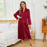 Women Long Silk Robes 100% Mulberry Pure Silk Bathrobe