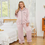 Women Plus Size Silk Pajamas 100% Silk Two Piece Pjs