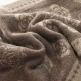 Womens Camellia Pattern Long Cashmere Scarf Cashmere Knit Wrap