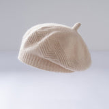 Womens Cashmere Beret Soft Knit French Cashmere Painter Hat
