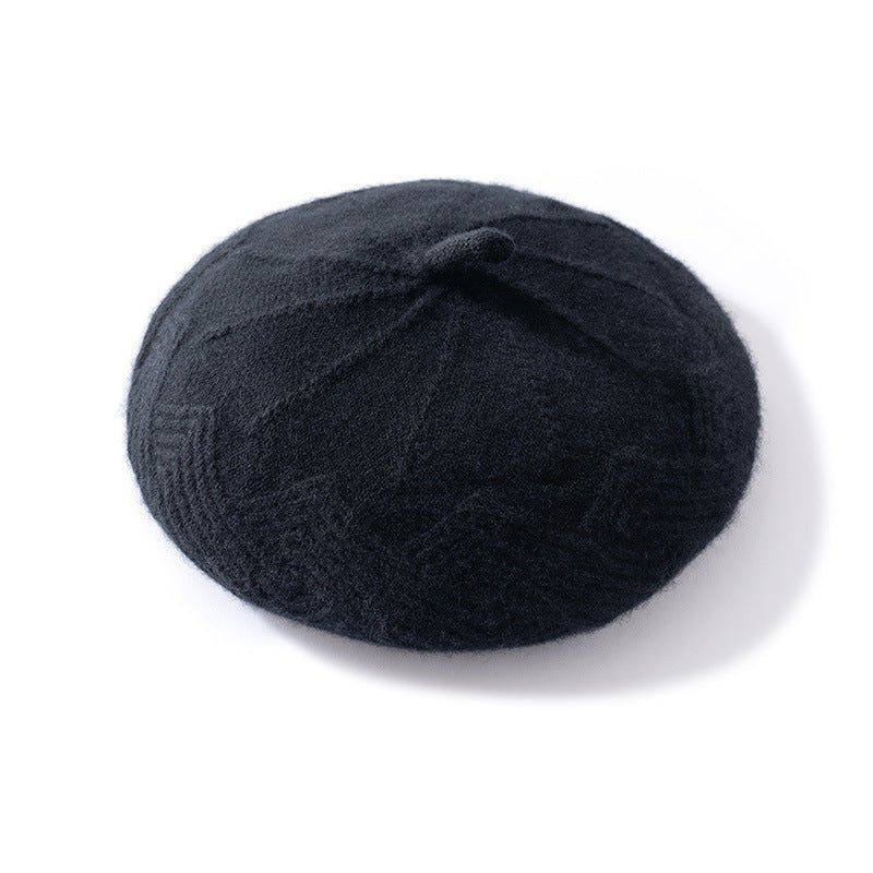 Womens Cashmere Beret Soft Knit French Cashmere Painter Hat