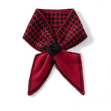 Womens Cashmere Bowknot Scarf Houndstooth Cashmere Neck Warmer