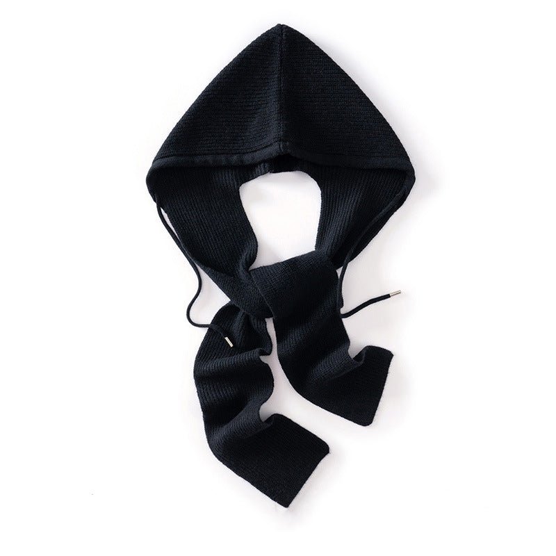 Womens Cashmere Hooded Wrap with Ties Pure Cashmere Warmer