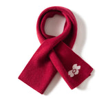 Womens Floral Cashmere Knit Scarf Crossed Cashmere Neckerchief