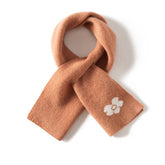 Womens Floral Cashmere Knit Scarf Crossed Cashmere Neckerchief