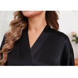 Women's Floral Print Pure Silk Kimono Robes