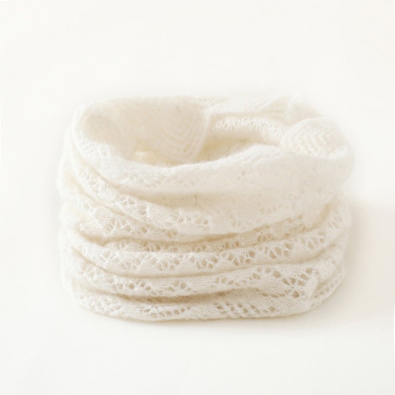 Womens Lace Knit Cashmere Infinity Scarf Cashmere Neck Gaiter Openwork Knit Cowl