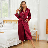 Womens Long Silk Robes 100% Pure Silk Bathrobe Silk Gown