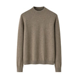 Womens Mock Neck Cashmere Sweater Long Sleeve Cashmere Knit Pullover Taupe XS