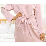 Womens Silk Robes 100% Mulberry Pure Silk Robe For Bridesmaids Rosy Pink XS