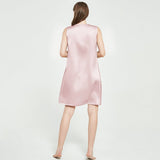 Women's Sleeveless Silk Nightdress Round Neck Silk Nightwear