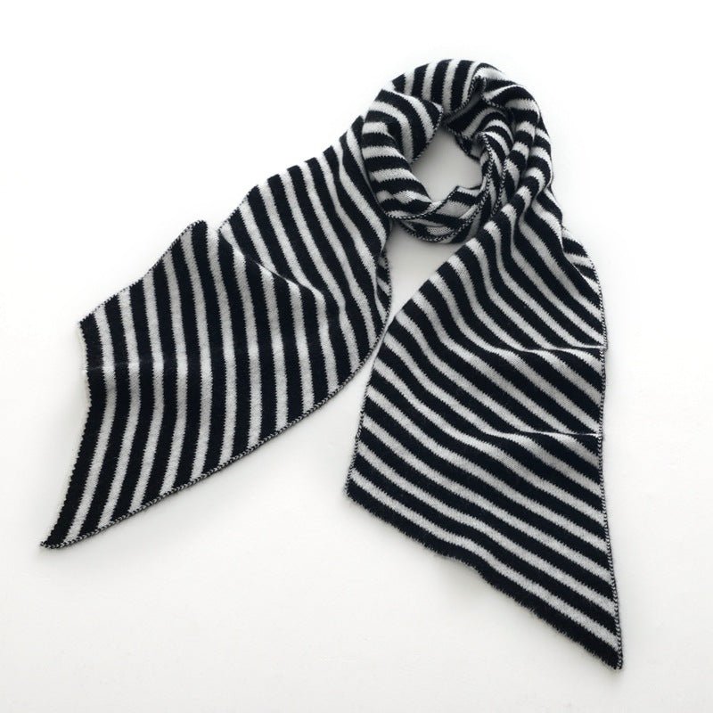 Womens Striped Cashmere Scarf Cashmere Knit Wrap Diagonal Stripe
