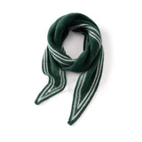 Womens Striped Cashmere Triangle Scarf Soft Knit Cashmere Neck Scarf Green S