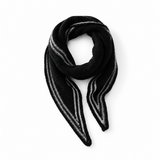 Womens Striped Cashmere Triangle Scarf Soft Knit Cashmere Neck Scarf Multi Colors Black One Size