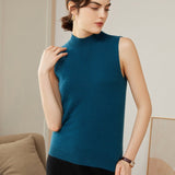 Womens Cashmere Sleeveless Mock Neck Sweater Cashmere Tank