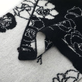 Womens Winter Cashmere Floral Scarf Long Cashmere Knit Wrap