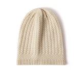 100% Cashmere Beanie Hat for Women, Luxury Lightweight Cashmere Cap for Winter - slipintosoft