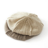 100% Cashmere Beret Hat for Women Soft Warm Ladies Cashmere Knitted Beanies Cap