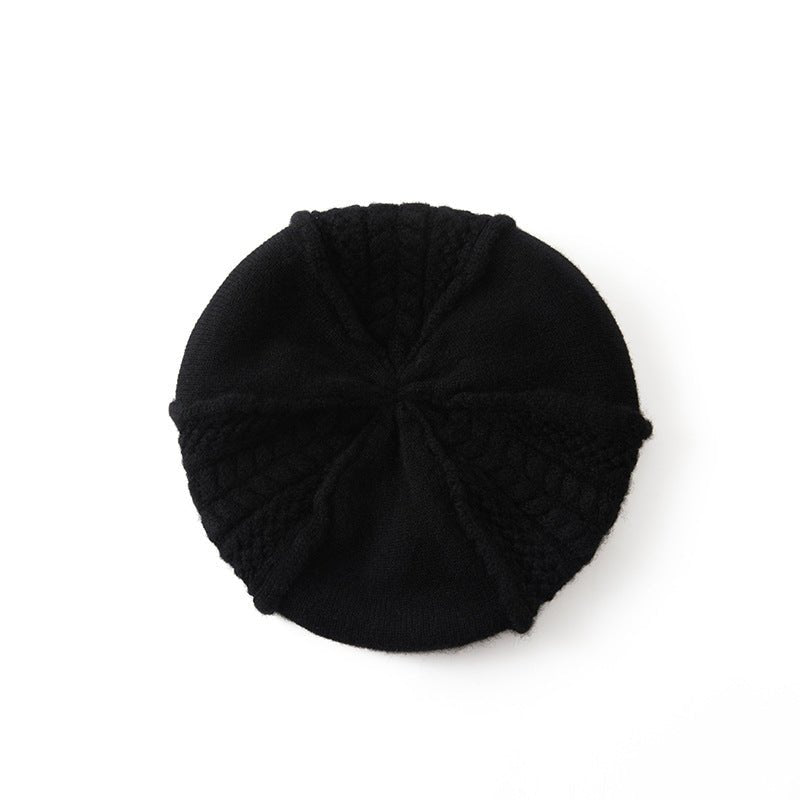 100% Cashmere Beret Hat for Women Soft Warm Ladies Cashmere Knitted Beanies Cap