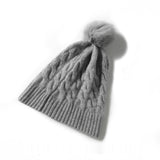 100% Cashmere Hat for Women Luxury Cashmere Cuffed Winter Cap