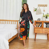 100% Floral Nature - inspired Prints Silk Kimono Robe