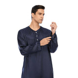 100% Mens Silk Nightshirt Pure Henley Neck Silk Nightwear