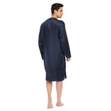 100% Mens Silk Nightshirt Pure Henley Neck Silk Nightwear