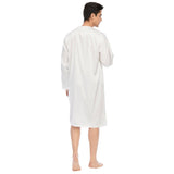 100% Mens Silk Nightshirt Pure Henley Neck Silk Nightwear