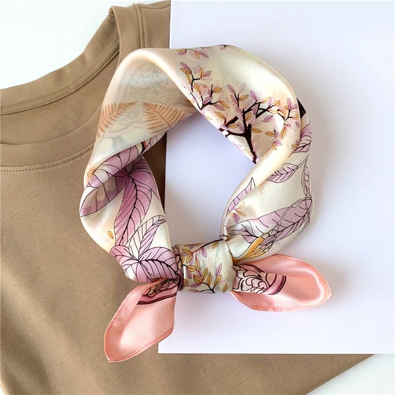 Silk Scarf For Women's Square Neck Pure Silk Scarfs