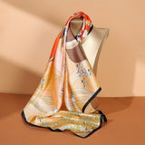 100% Mulberry Silk Scarf-Printed for women - slipintosoft