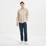 100% Mulberry Silk Shirt For Men Silk Long Sleeves Top