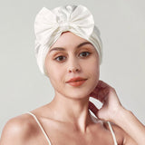 Women Elegant Bowknot Silk Sleep Caps Silk Bow Turban