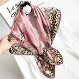 35"x35" Luxury Floral Printed Silk Square Scarf