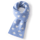 Kids Heart Print Cashmere Scarf Knitted Cashmere Winter Scarf for Children