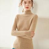 Womens Turtleneck Cashmere Sweater Long Sleeve Cashmere Tops Multi Colors