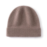 Kids Cashmere Beanie Knit Cashmere Hat with Ribbed Cuff Multi Colors