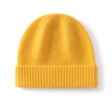 Kids Cashmere Beanie Knit Cashmere Hat with Ribbed Cuff Multi Colors