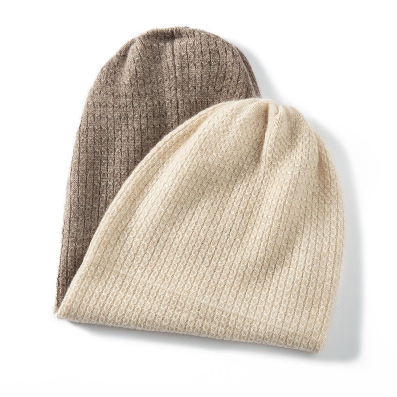 Adult Cashmere Beanie Double Layer Mixed Colors Cashmere Hats for Fall Winter