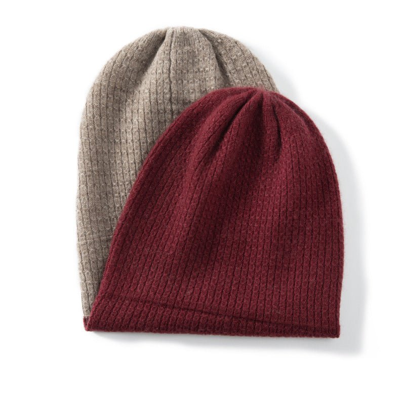 Adult Cashmere Beanie Double Layer Mixed Colors Cashmere Hats for Fall Winter