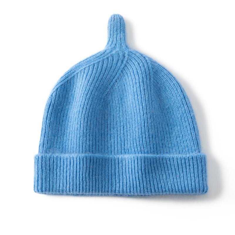 Baby Ribbed Knitted Cashmere Beanie Cute Cashmere Hats for Kids Multi Colors