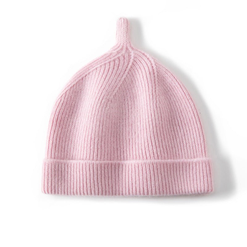 Baby Ribbed Knitted Cashmere Beanie Cute Cashmere Hats for Kids Multi Colors