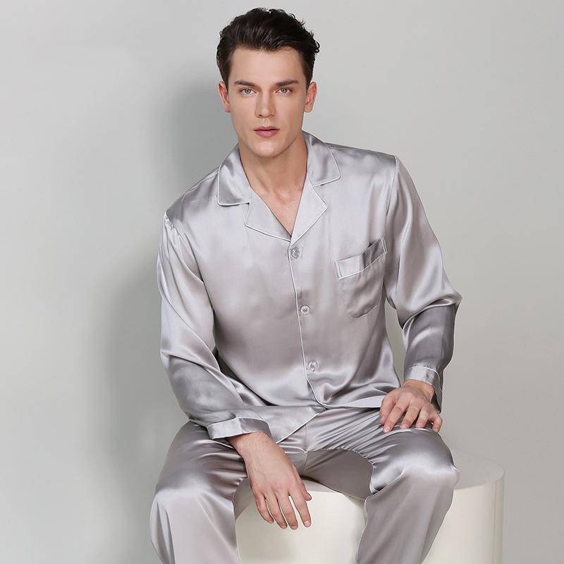 Silver silk pajamas sale