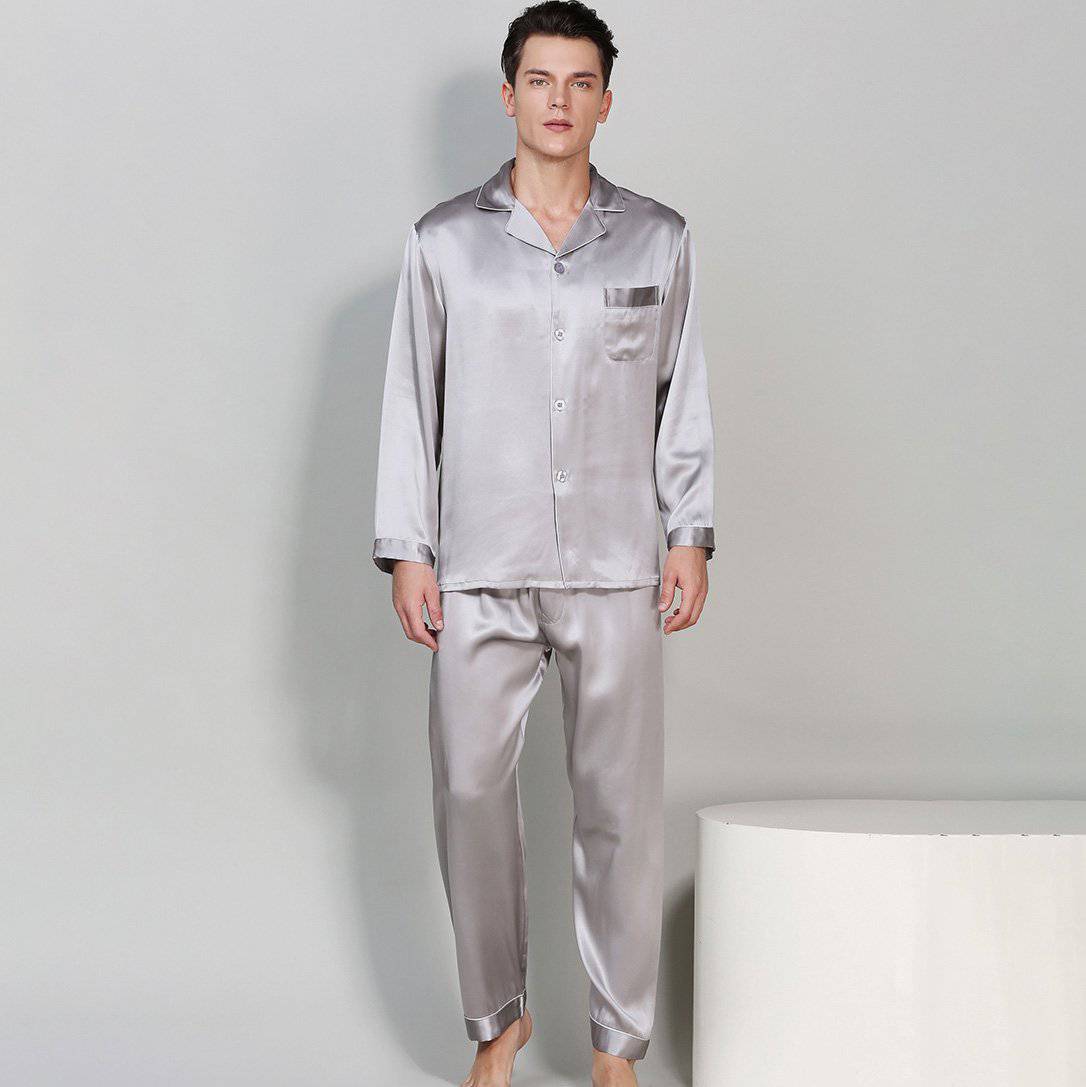 Best Mens Silk Pajamas Quality Long Luxury Real Mulberry Silk Pyjamas Pure Silk Sleepwear -  slipintosoft