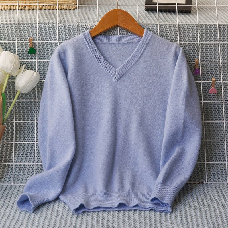 Boys and Girls Pure Cashmere Sweater Kids Long Sleeve Cashmere Pullover Multi Colors - slipintosoft