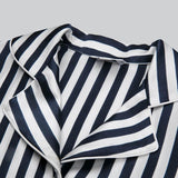 Boys and Girls Striped Silk Pajama Set Button - Down Kids Silk Pajamas