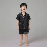 19 Momme Boys Short Silk Pajamas Set Classic Shorts Set Luxury Nightwear for Children -  slipintosoft