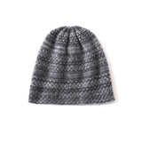 Unisex Cashmere Knitted Beanie Hat with Textured Pattern Handcrafted Winter Hat