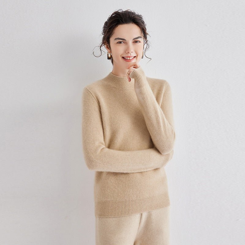 Cashmere Mock Neck Sweater Women Cashmere Pullover