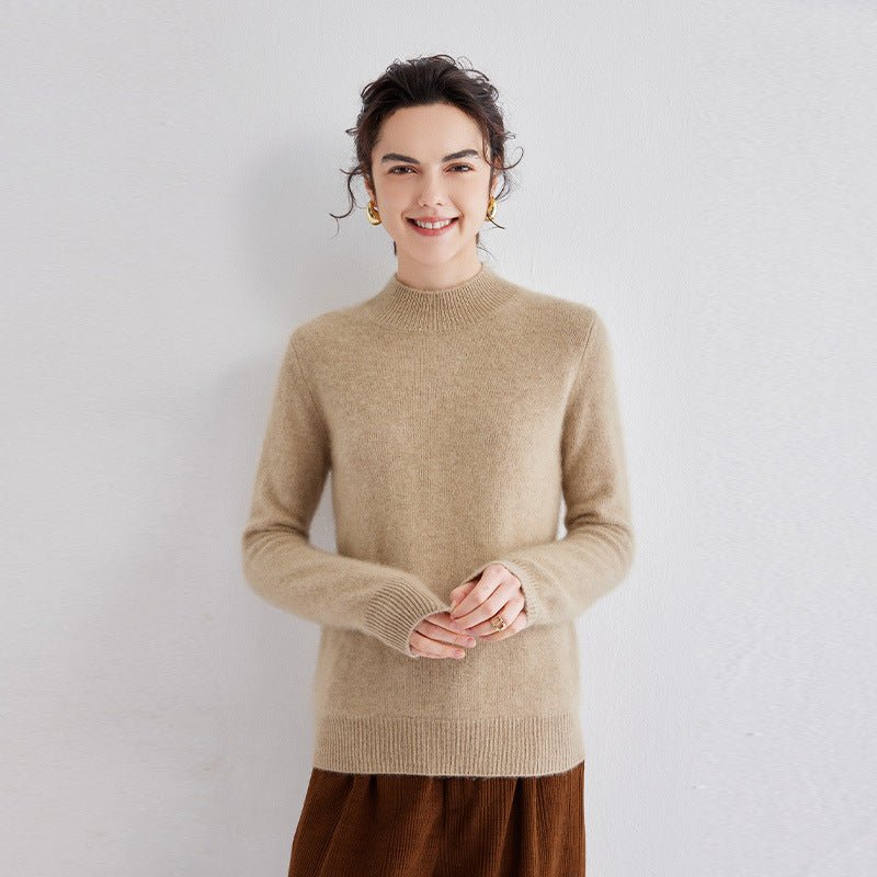 Cashmere Mock Neck Sweater Women Cashmere Pullover