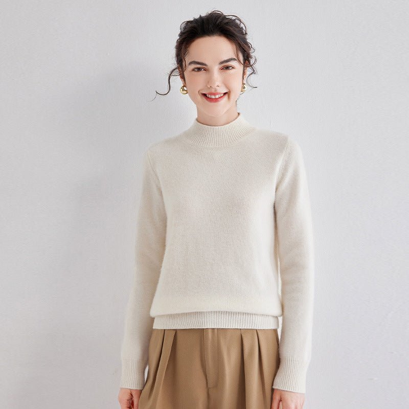 Cashmere Mock Neck Sweater Women Cashmere Pullover